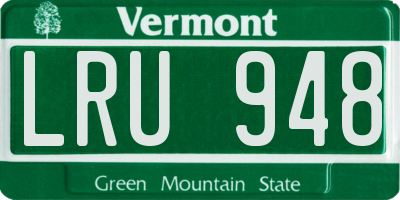 VT license plate LRU948