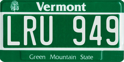 VT license plate LRU949
