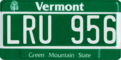 VT license plate LRU956