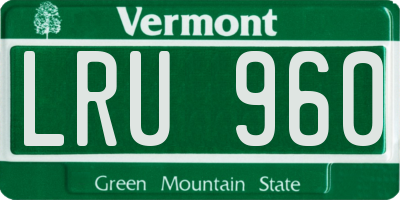 VT license plate LRU960