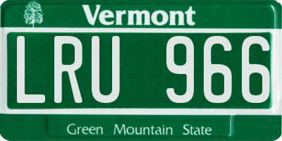 VT license plate LRU966
