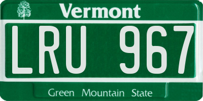 VT license plate LRU967