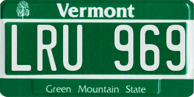 VT license plate LRU969