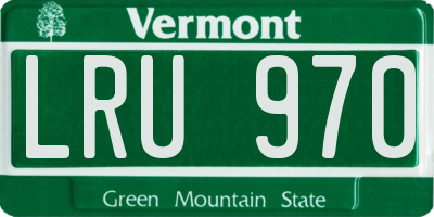 VT license plate LRU970