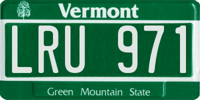 VT license plate LRU971