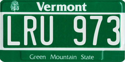 VT license plate LRU973