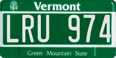 VT license plate LRU974