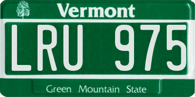 VT license plate LRU975
