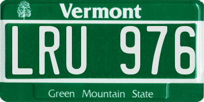 VT license plate LRU976