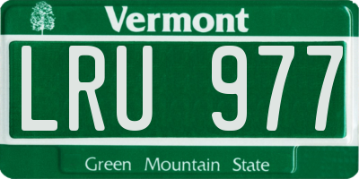 VT license plate LRU977