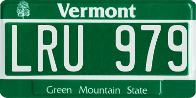 VT license plate LRU979