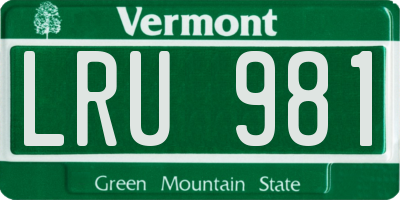 VT license plate LRU981