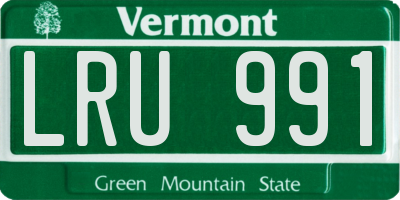 VT license plate LRU991