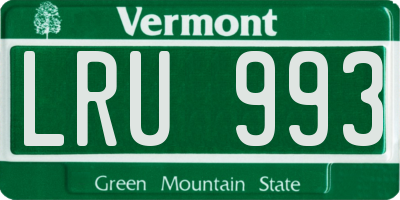VT license plate LRU993