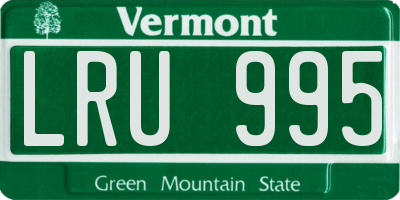 VT license plate LRU995
