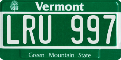 VT license plate LRU997