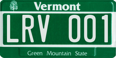 VT license plate LRV001
