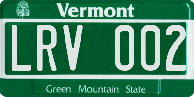 VT license plate LRV002