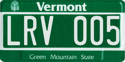 VT license plate LRV005