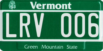 VT license plate LRV006