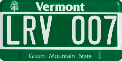 VT license plate LRV007