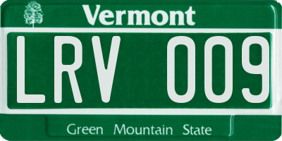 VT license plate LRV009