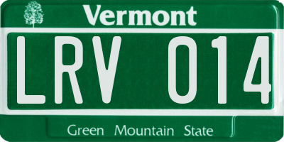 VT license plate LRV014