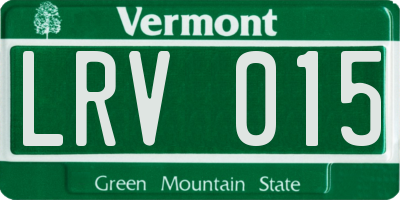VT license plate LRV015
