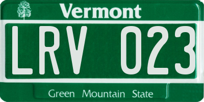 VT license plate LRV023