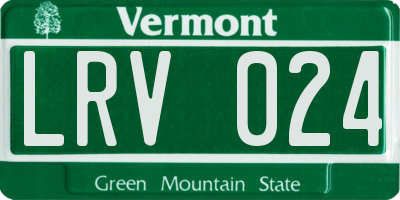 VT license plate LRV024