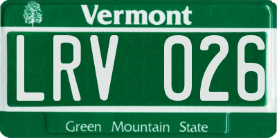 VT license plate LRV026