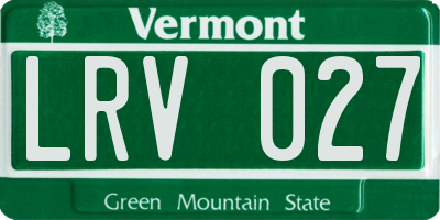 VT license plate LRV027