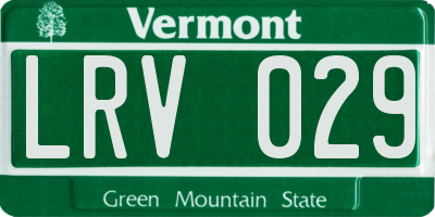 VT license plate LRV029