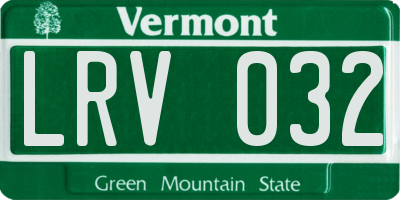 VT license plate LRV032