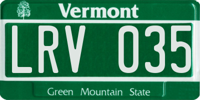 VT license plate LRV035