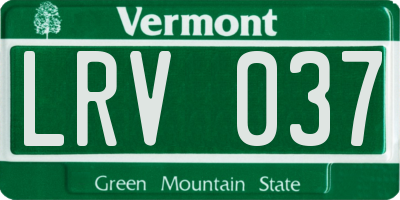 VT license plate LRV037