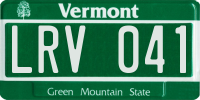 VT license plate LRV041