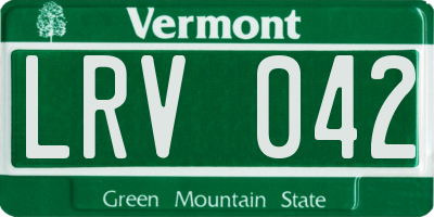 VT license plate LRV042