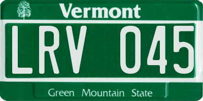 VT license plate LRV045