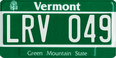 VT license plate LRV049