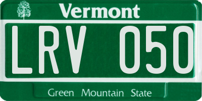 VT license plate LRV050
