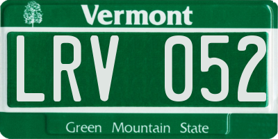VT license plate LRV052