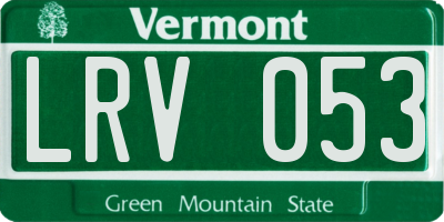 VT license plate LRV053