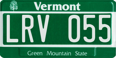 VT license plate LRV055