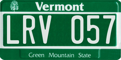 VT license plate LRV057