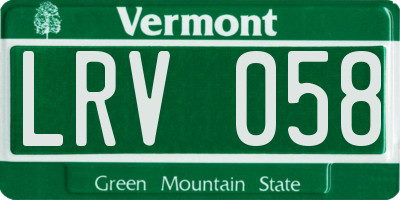 VT license plate LRV058