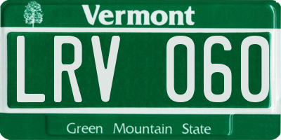 VT license plate LRV060