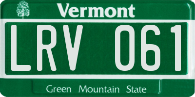 VT license plate LRV061