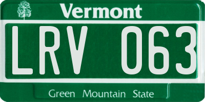 VT license plate LRV063