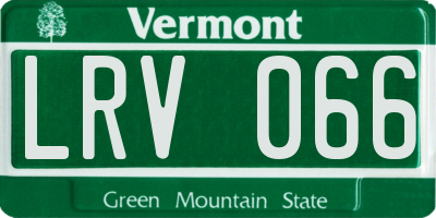 VT license plate LRV066